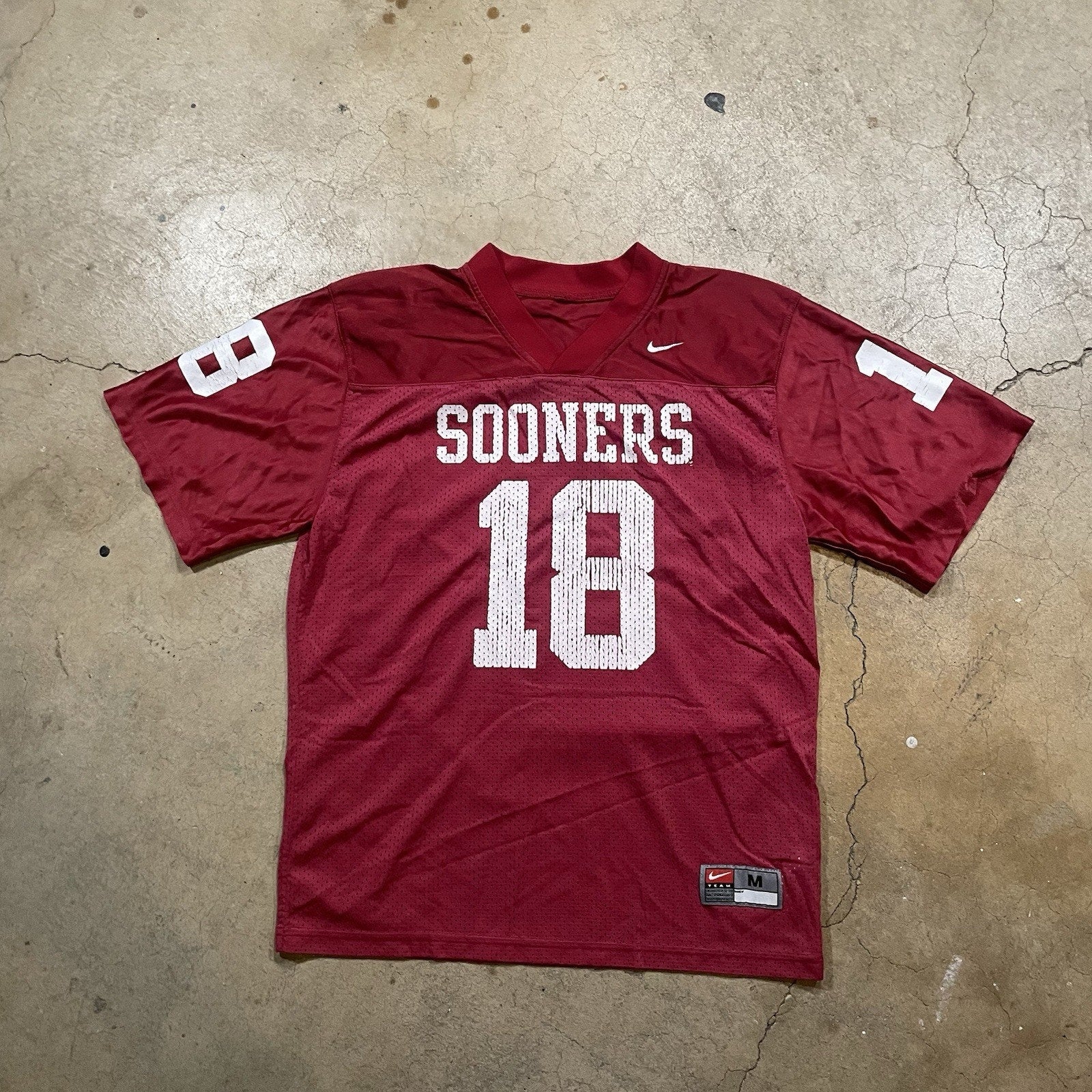 Vintage Nike Oklahoma Sooners Football Jersey #18 Mens M Red Jason White