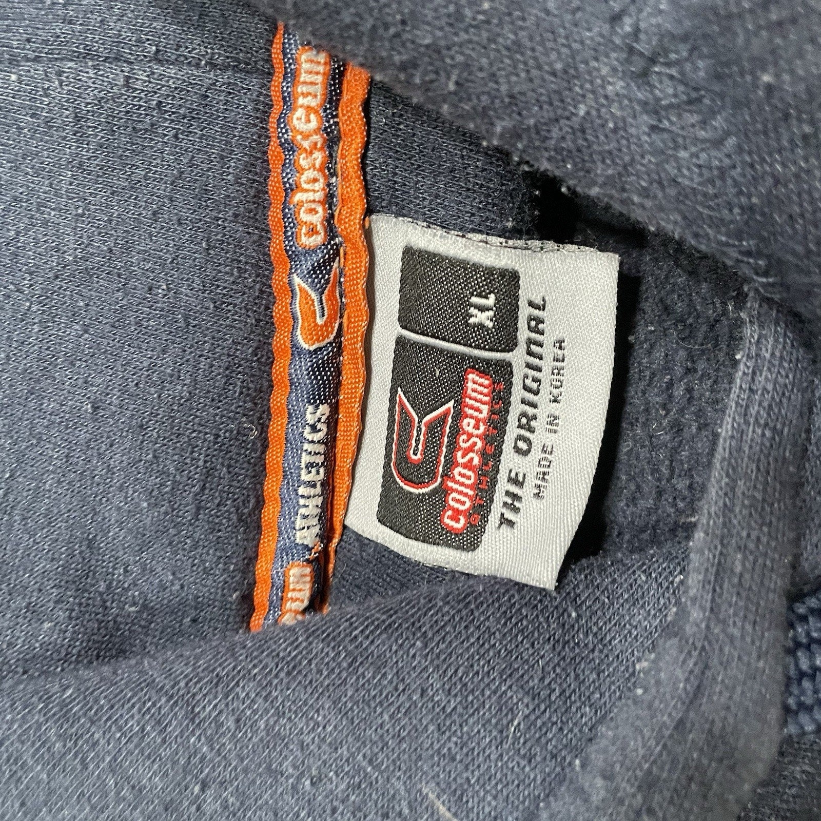 Men’s Virginia Tech Hokies Blue Orange Hoodie Sweatshirt sz XL