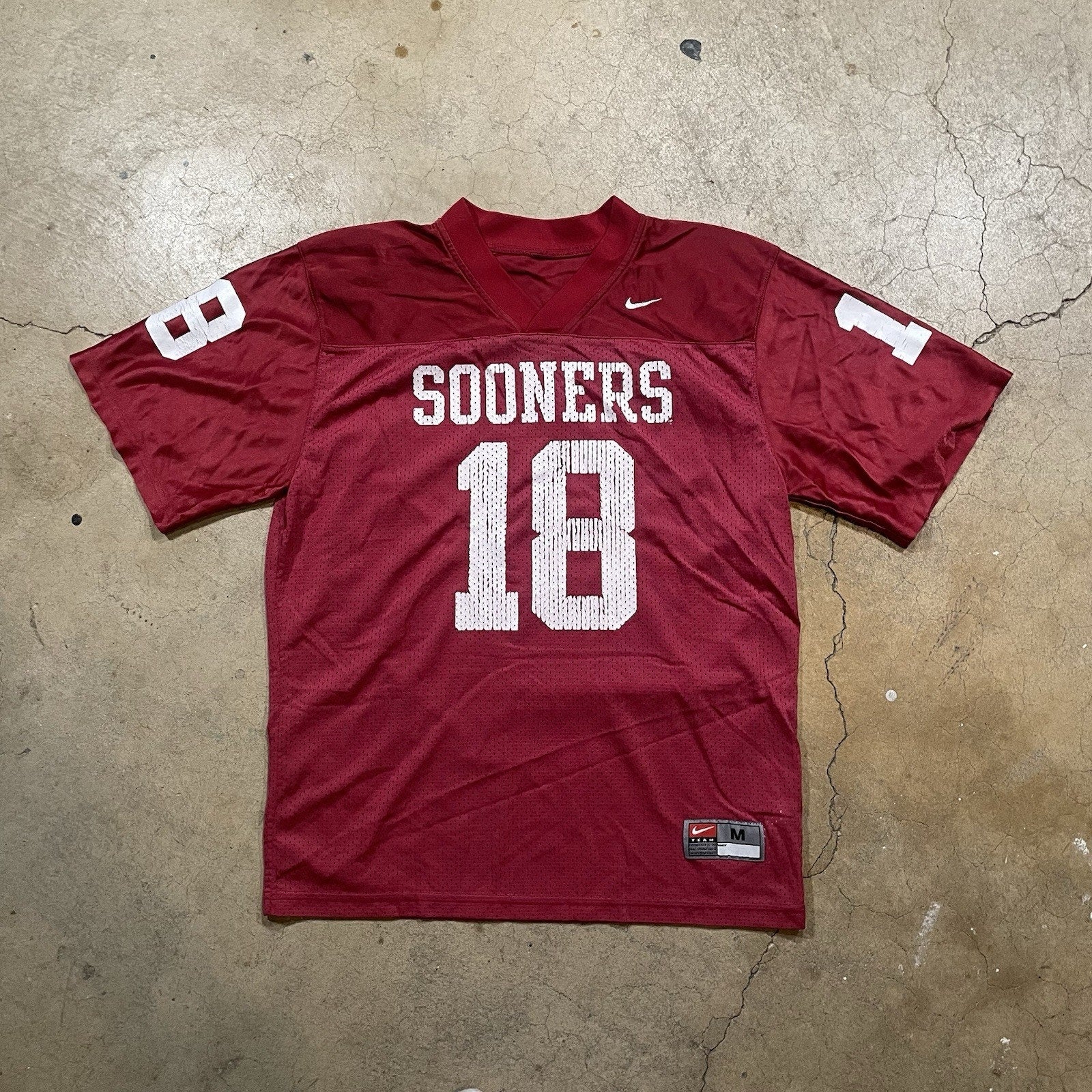 Vintage Nike Oklahoma Sooners Football Jersey #18 Mens M Red Jason White
