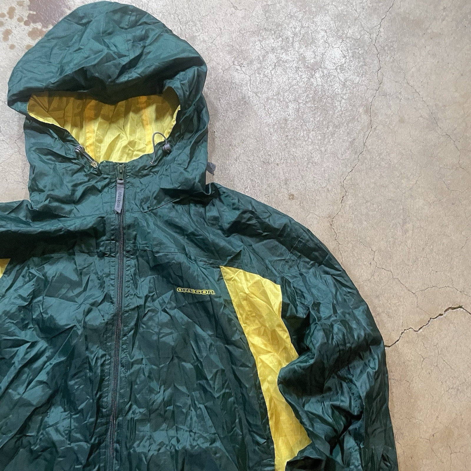 Mens XL Rain Resistant Green Full Zip Pullover Hoodie