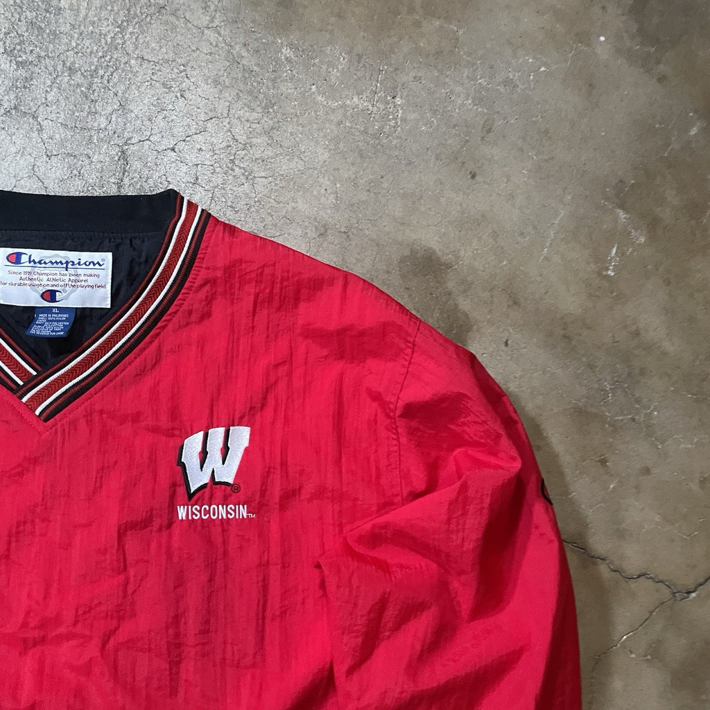 Vintage Wisconsin Badgers Men’s Champion Pullover Windbreaker Jacket XL NCAA