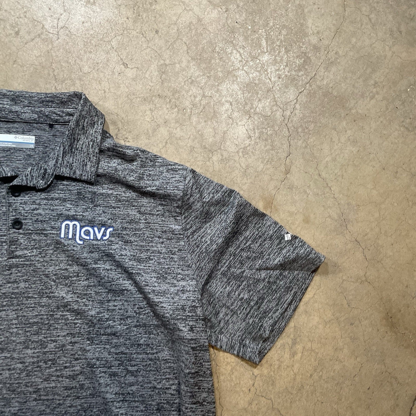 Dallas Mavericks Blue Striped Columbia Golf Polo Shirt Men's L