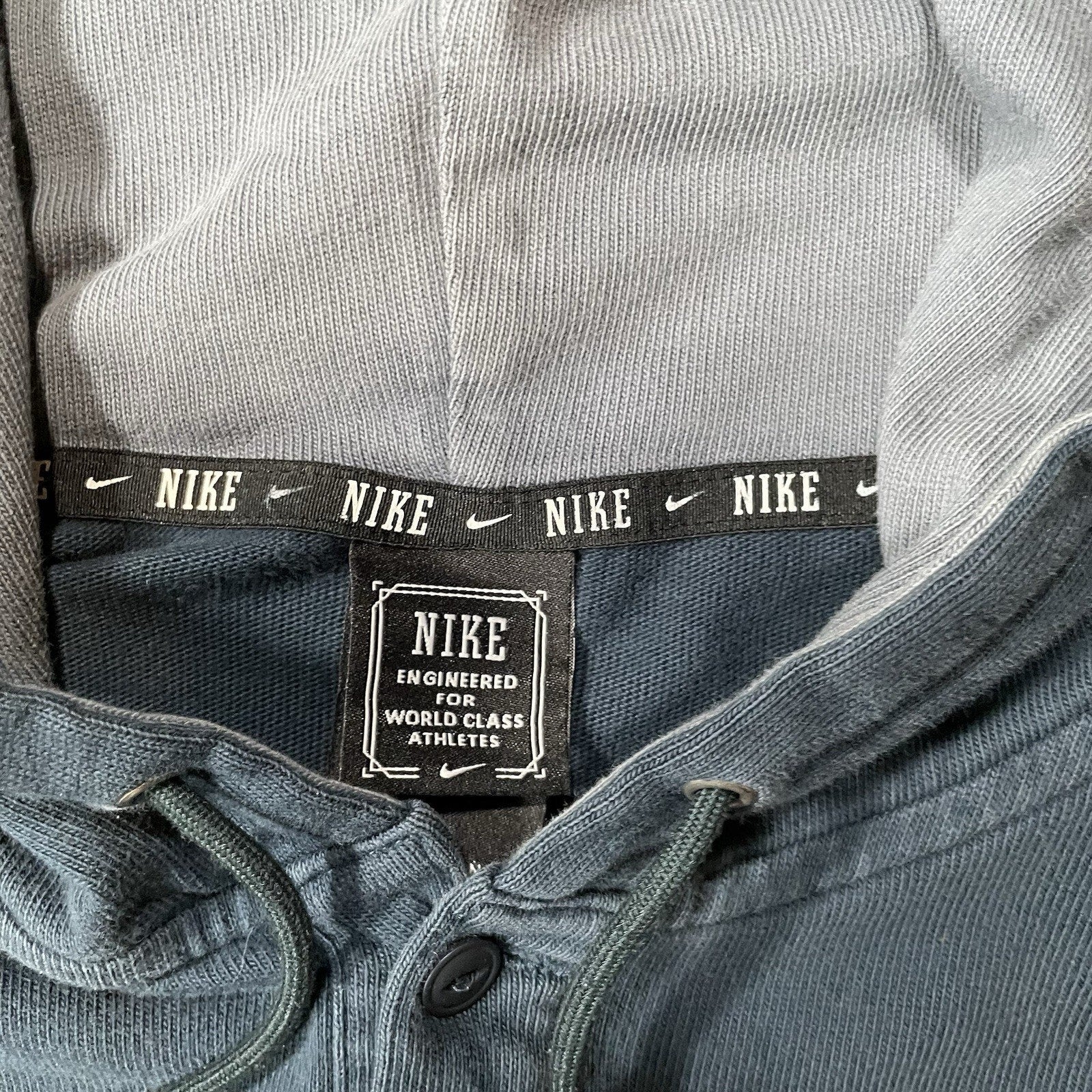 Nike Hoodie Mens Large Blue Sweatshirt Sweater Vintag pullover cotton