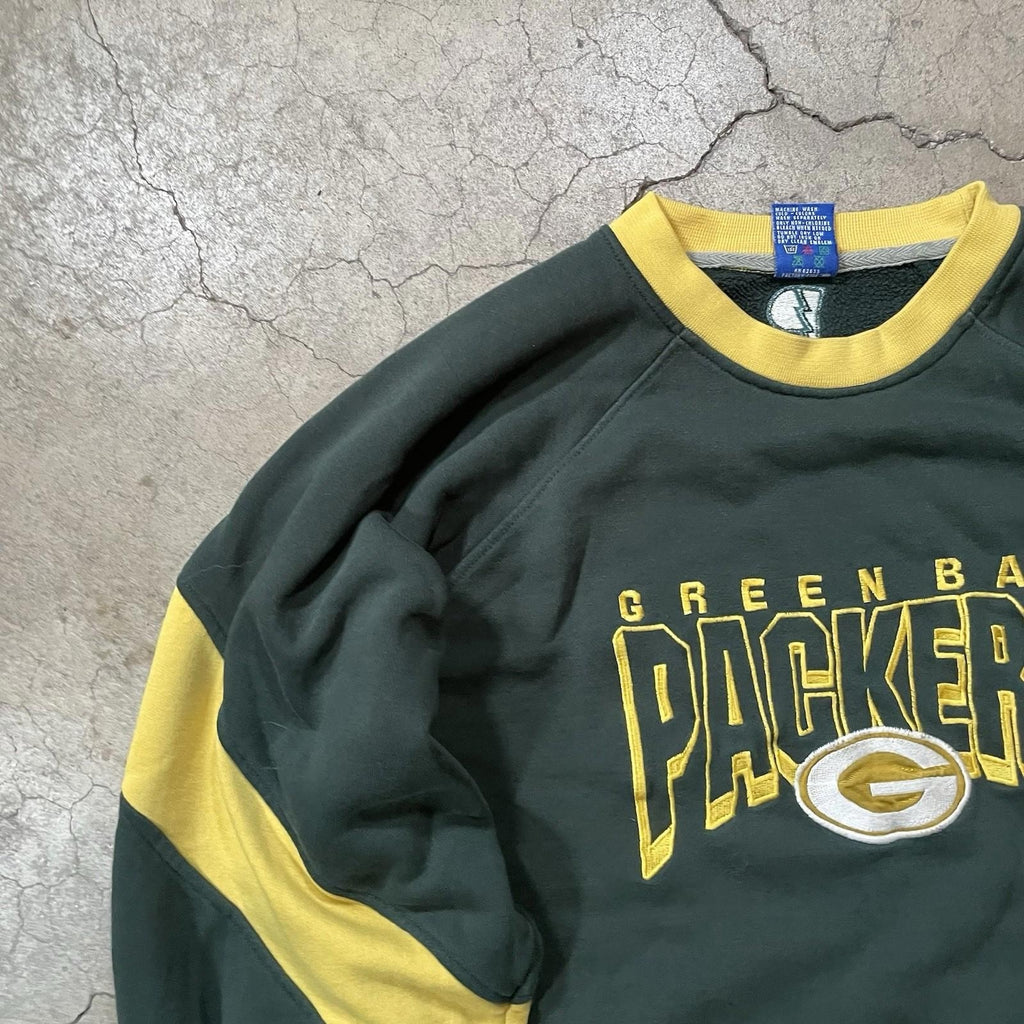 Vintage Green Bay Packers Sweatshirt Large Green Crewneck