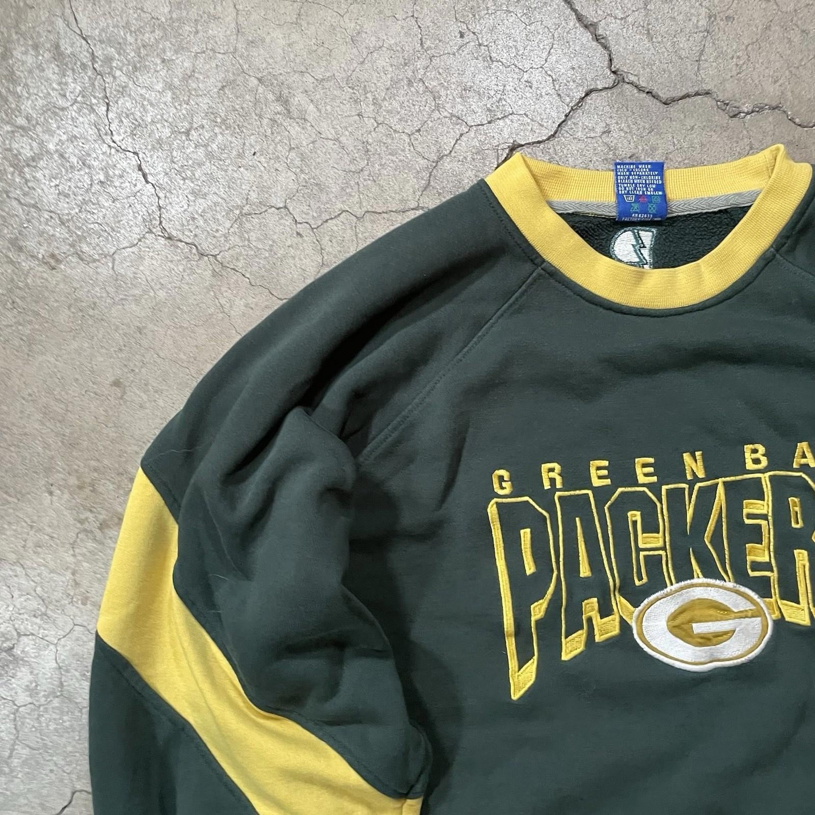 Vintage Green Bay Packers Sweatshirt Large Green Crewneck