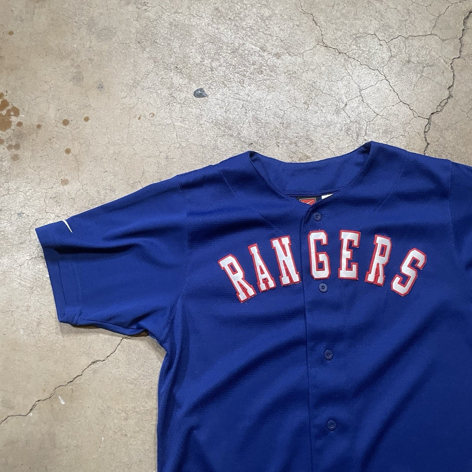Retro Texas Rangers MLB Baseball Jersey Sewn Authentic Nike Team XL Blue