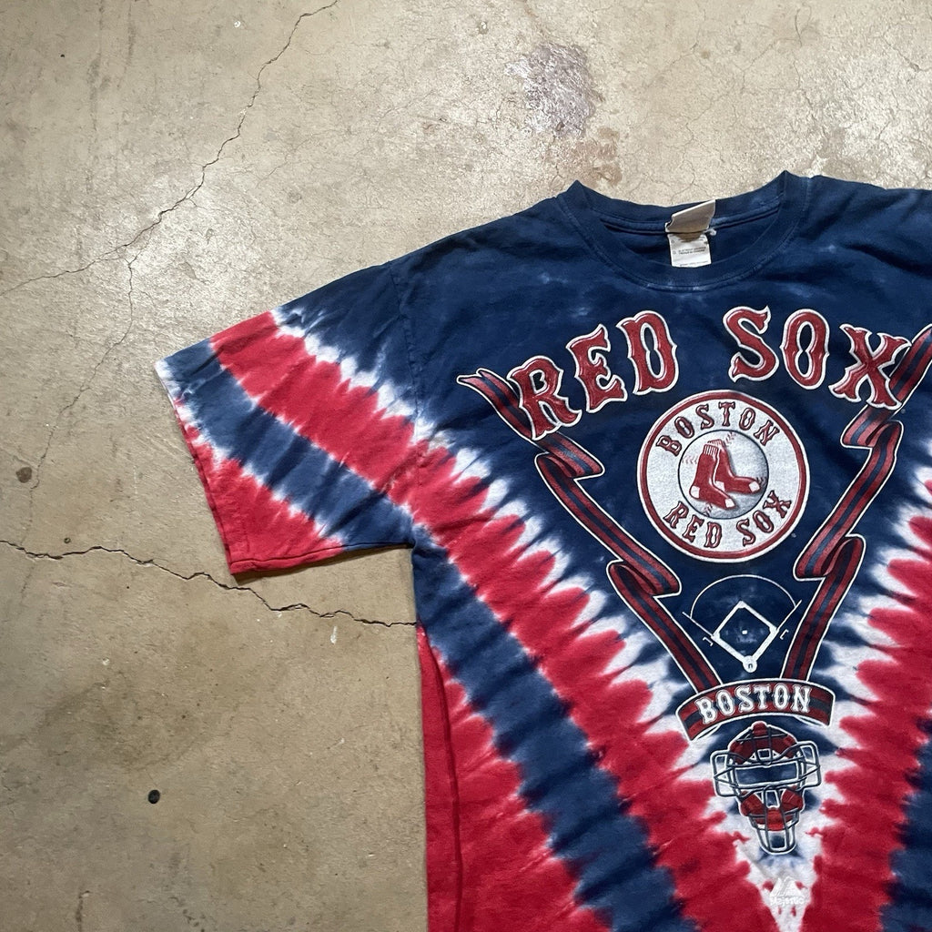 Boston Red Sox Tie-Dye T-Shirt - Liquid Blue MLB Graphic Tee - Large