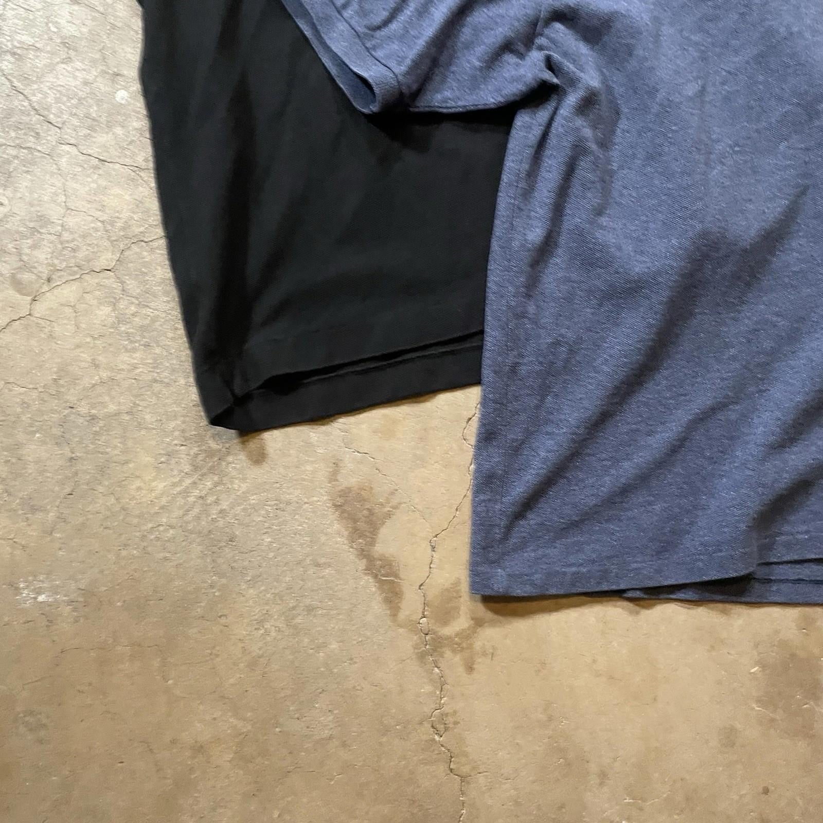 X2 Lacoste Polo X-Large Blue + Black Short Sleeve Logo T