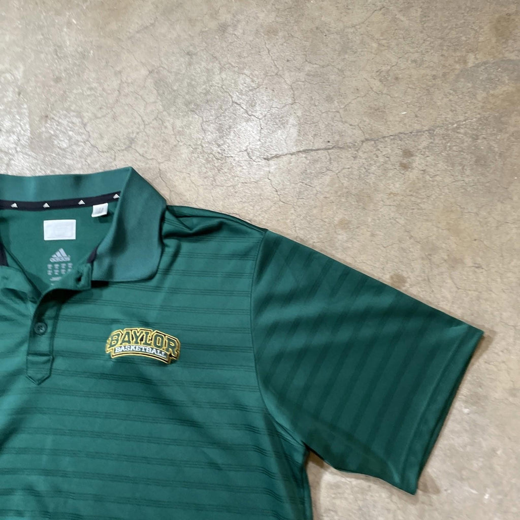 Baylor Bears Basketball Polo Shirt Mens 2XL Green Adidas