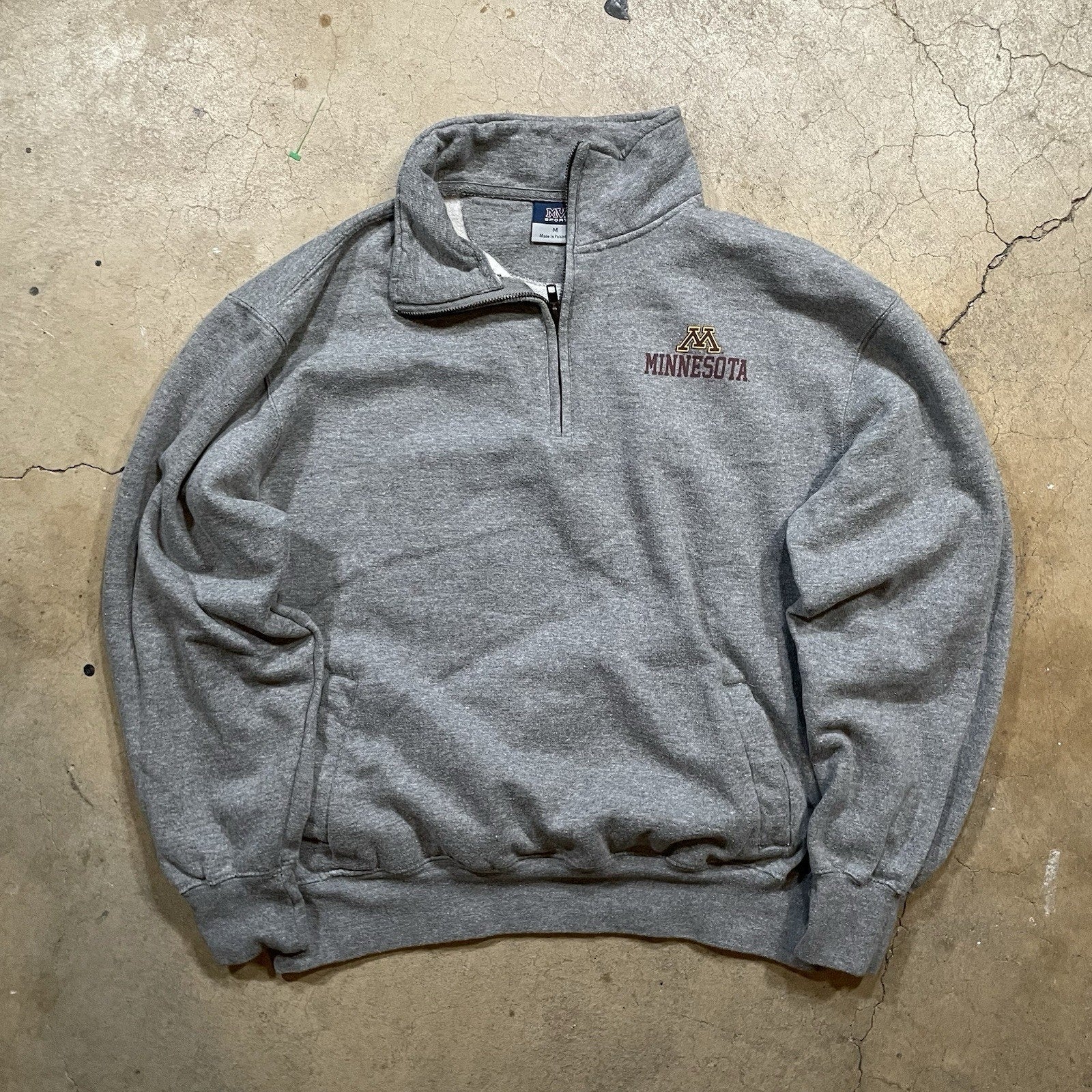 MVSport XL University Of Minnesota Grey 1/4 Zip