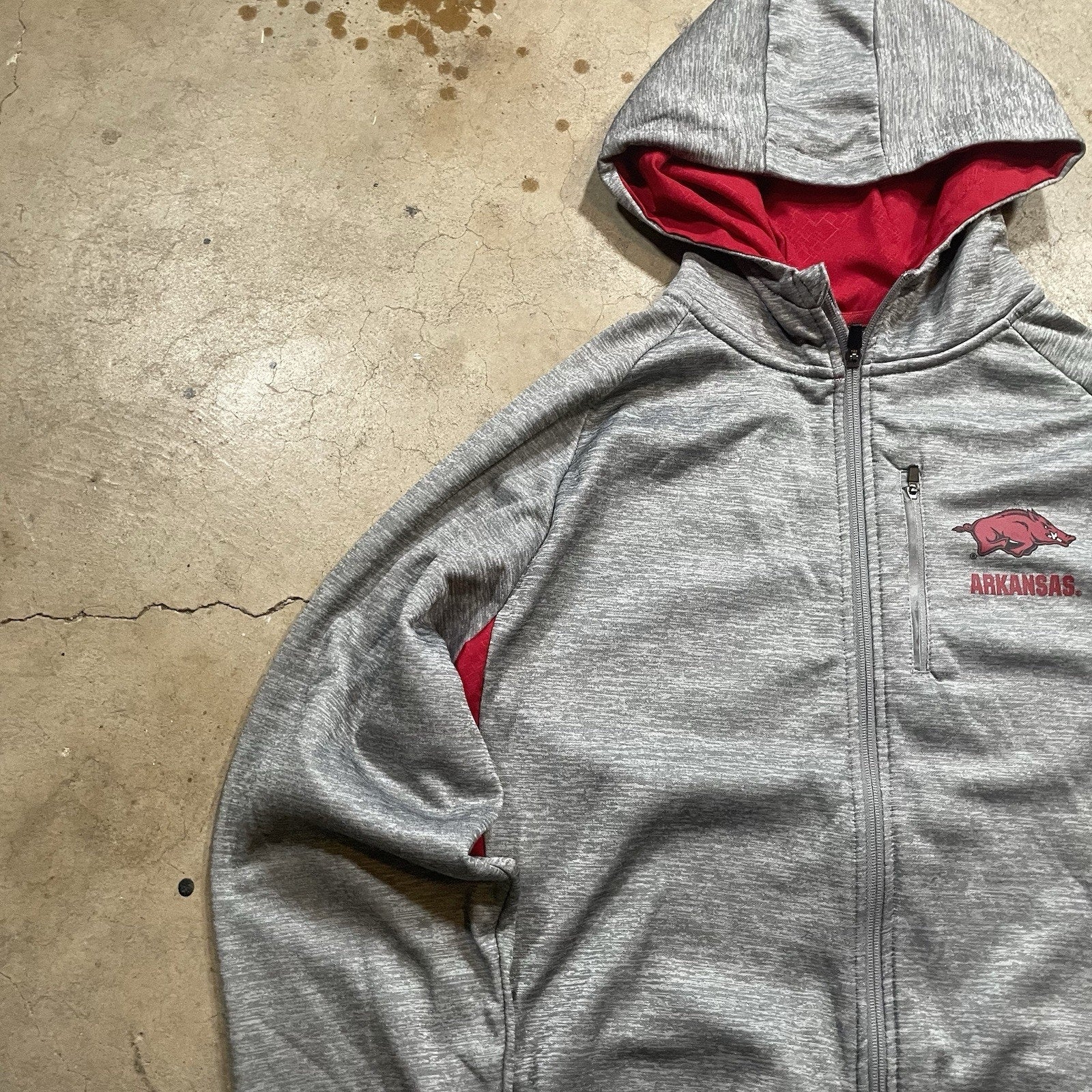 Arkansas Razorbacks Softshell Jacket MENS L Black Full Zip NCAA