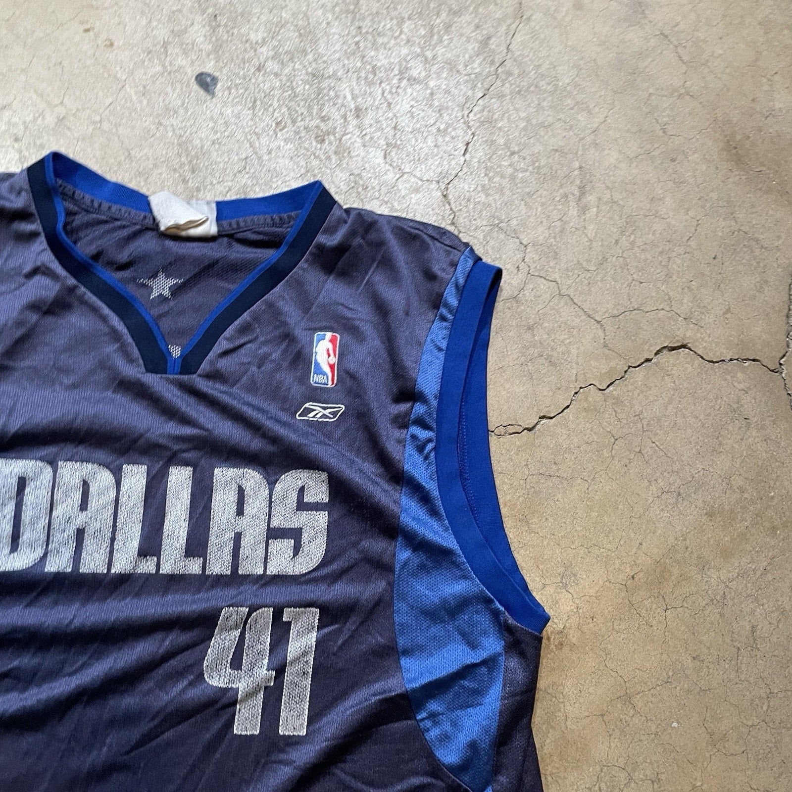 DALLAS MAVERICKS #41 DIRK NOWITZKI BASKETBALL NBA SHIRT JERSEY REEBOK SIZE XL
