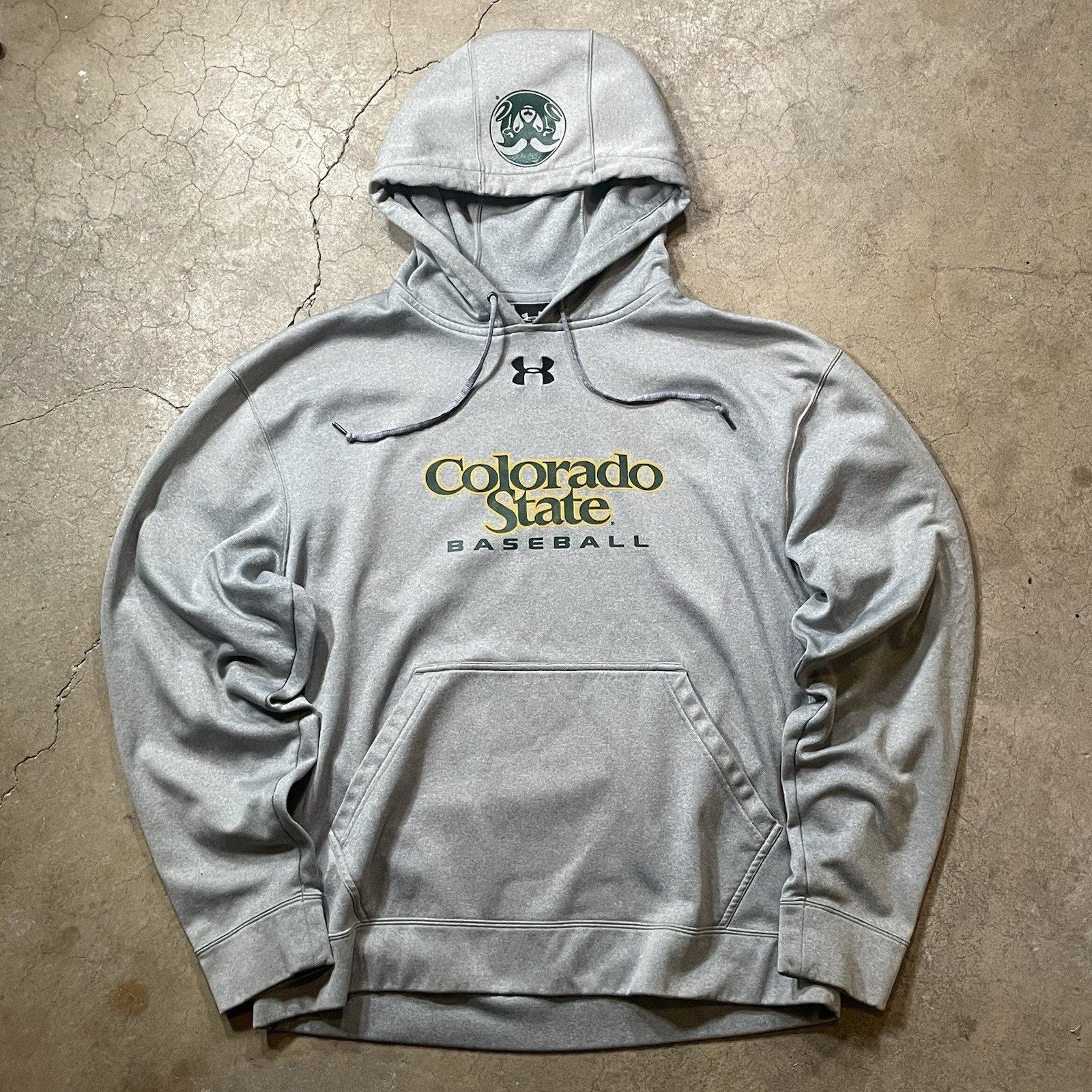 Men's Colorado State Under Armour Baseball Hoody in Green M