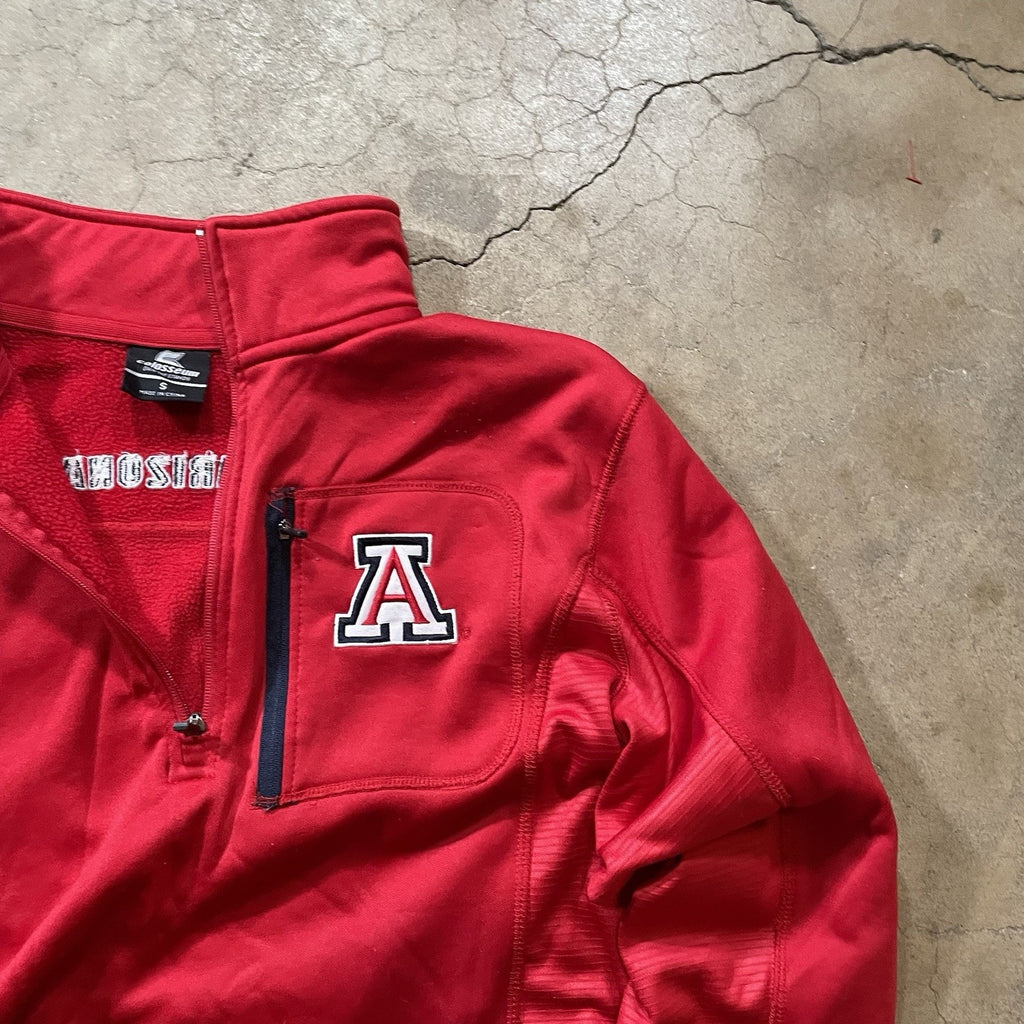 Men's Colosseum Red Arizona Wildcats Small Logo Quarter-Zip