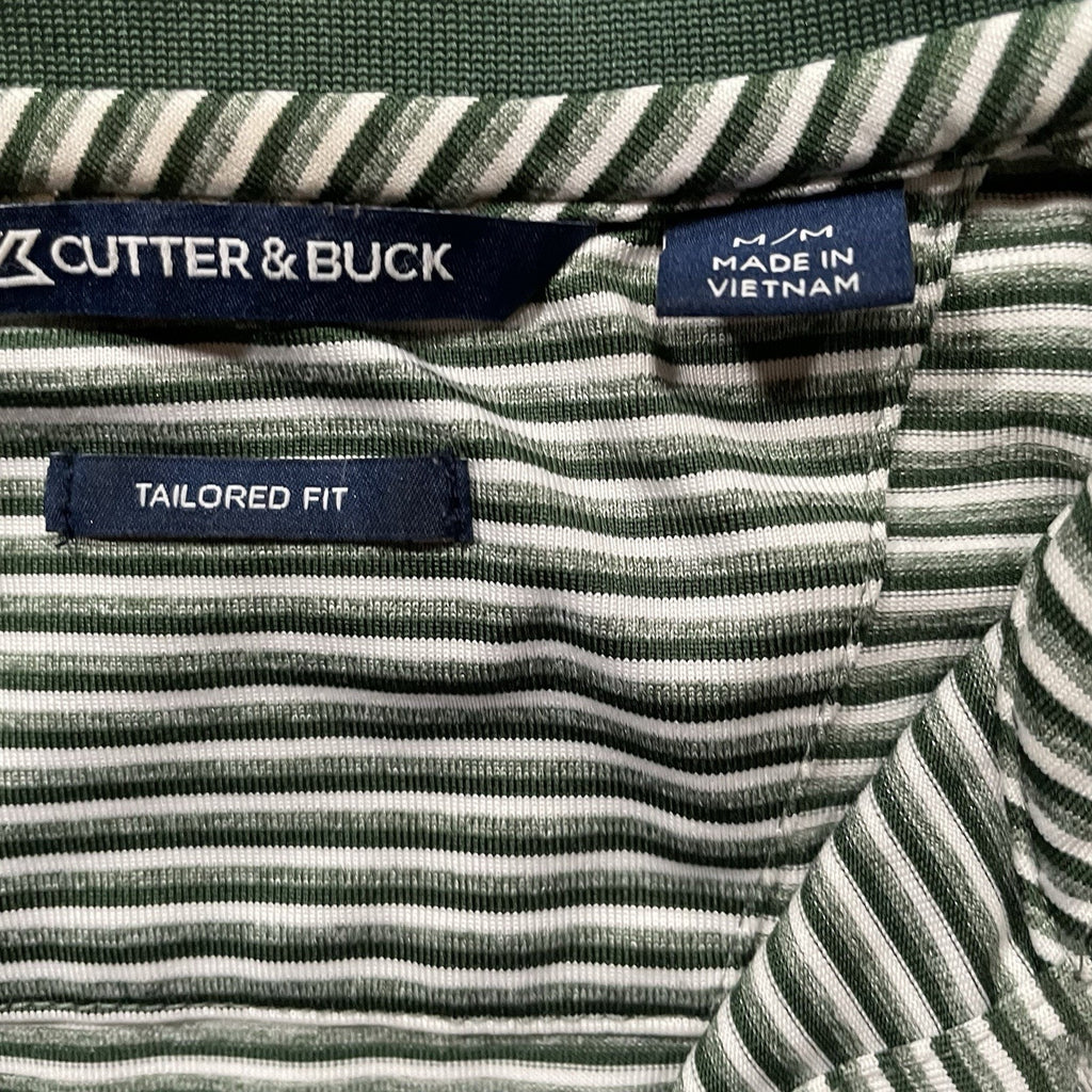 Cutter & Buck Polo NY Jets Men's Green & White Striped M