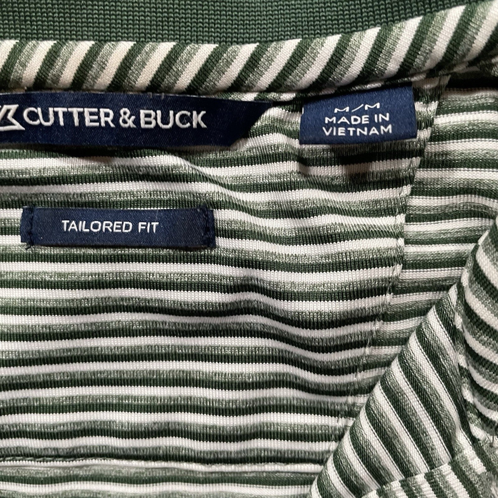 Cutter & Buck Polo NY Jets Men's Green & White Striped M