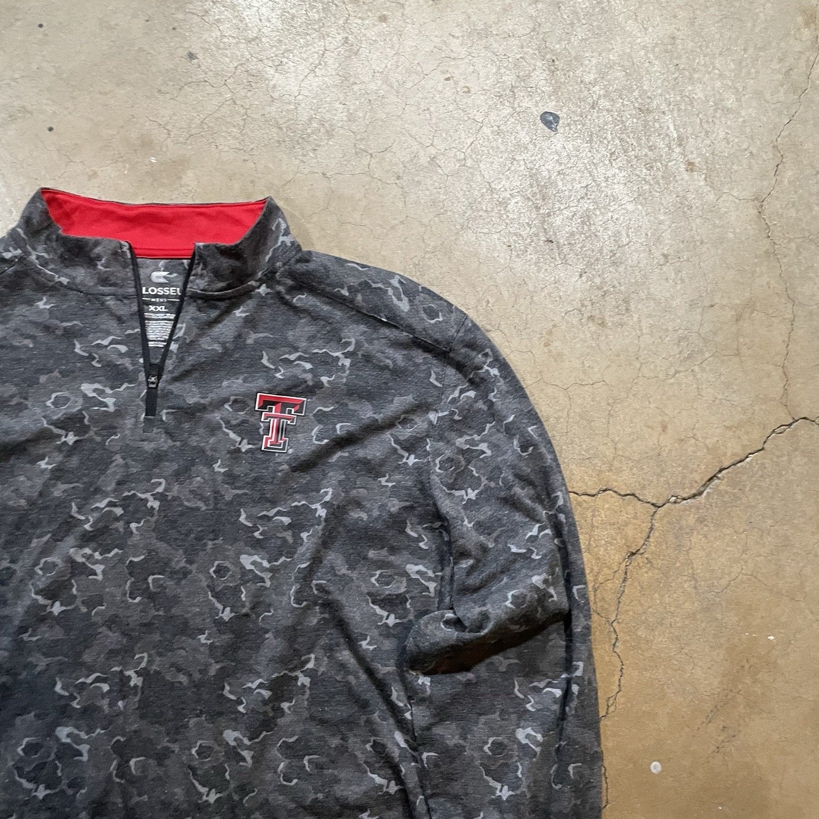 Men's Colosseum Athletics Texas Tech Gray Quarter Zip Pullover XXL