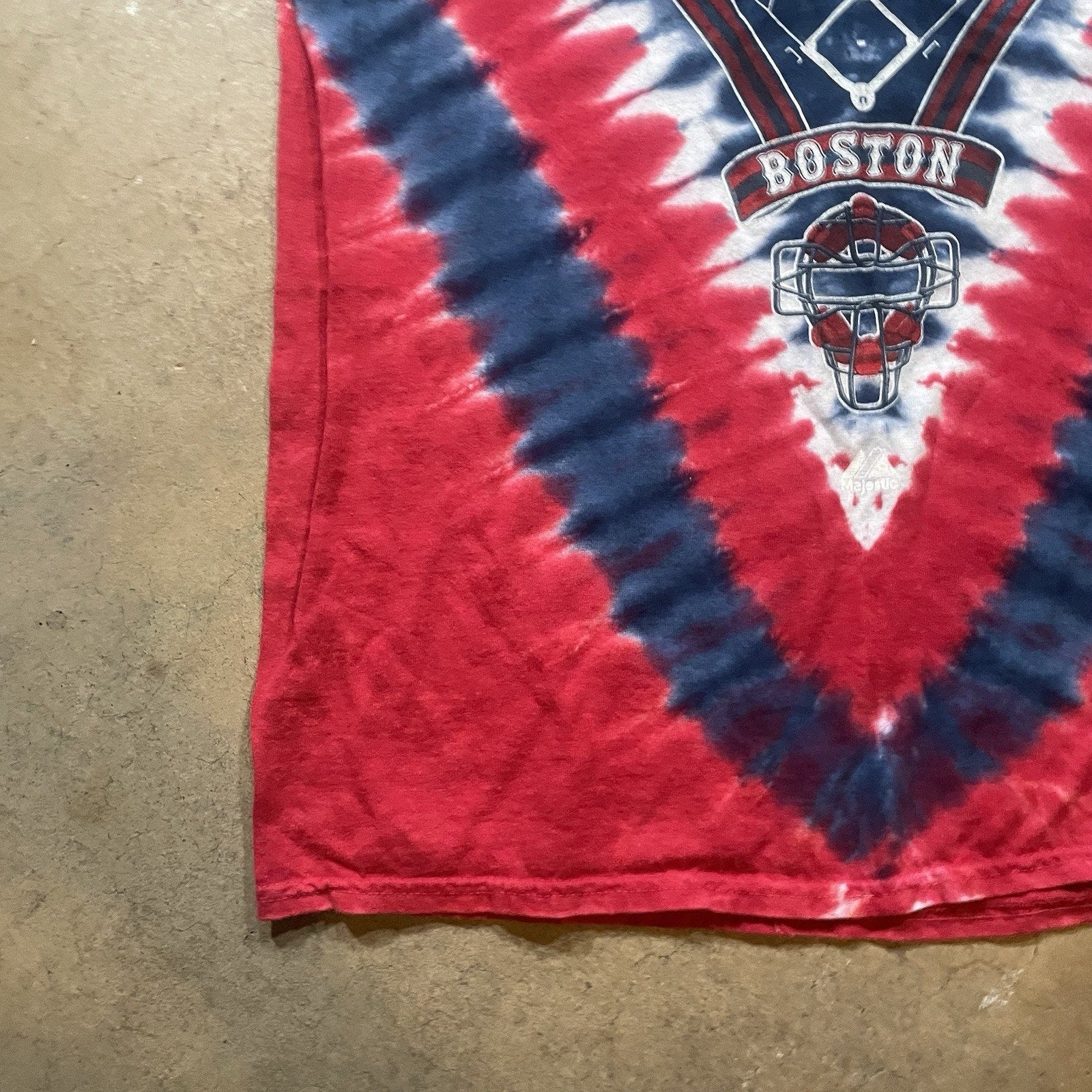 Boston Red Sox Tie-Dye T-Shirt - Liquid Blue MLB Graphic Tee - Large