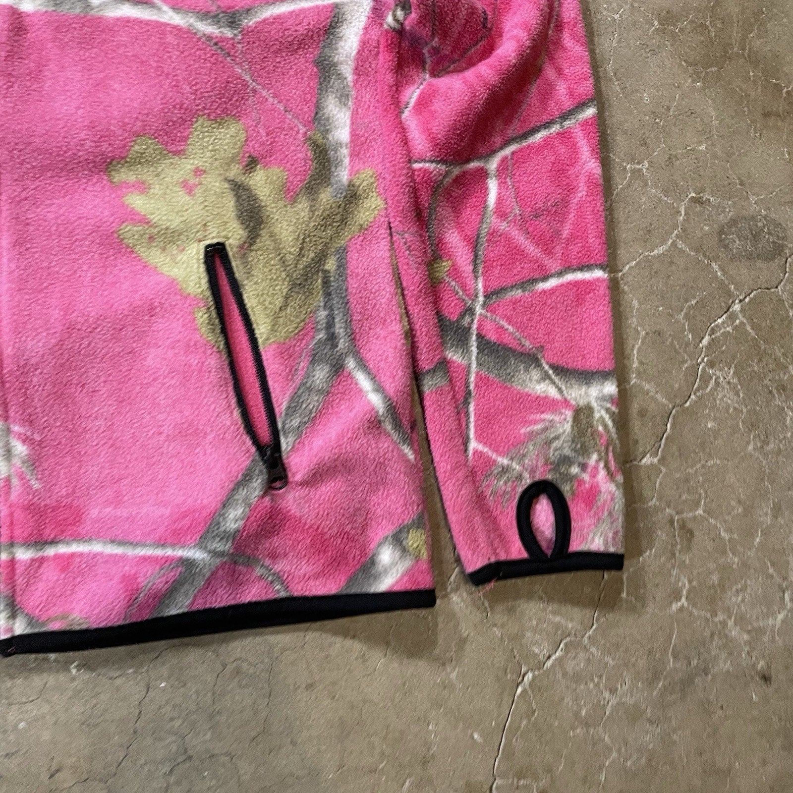 Realtree Women's Pink Camo Zip Fleece Jacket Coat Realtree Small