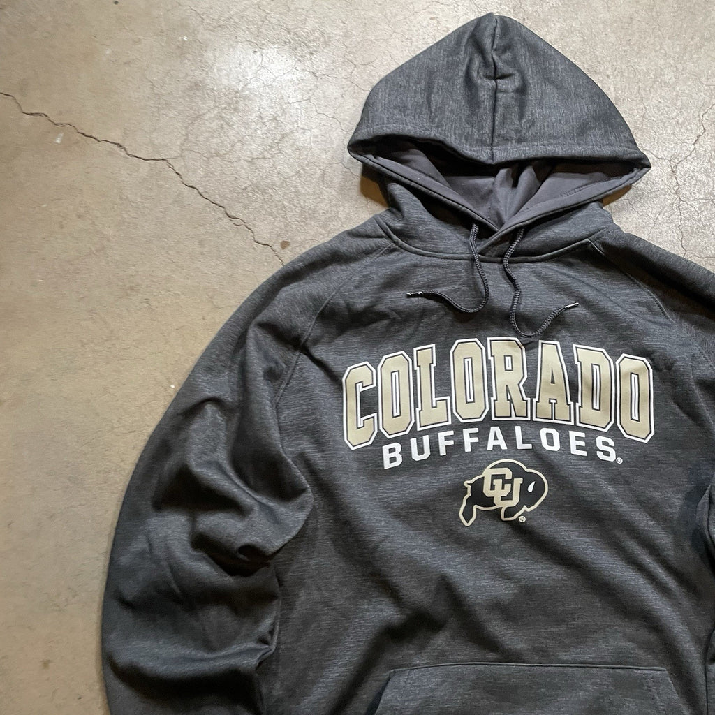 Men's Colosseum Grey Colorado Buffaloes Arch & Logo 3.0 Pullover Hoodie L