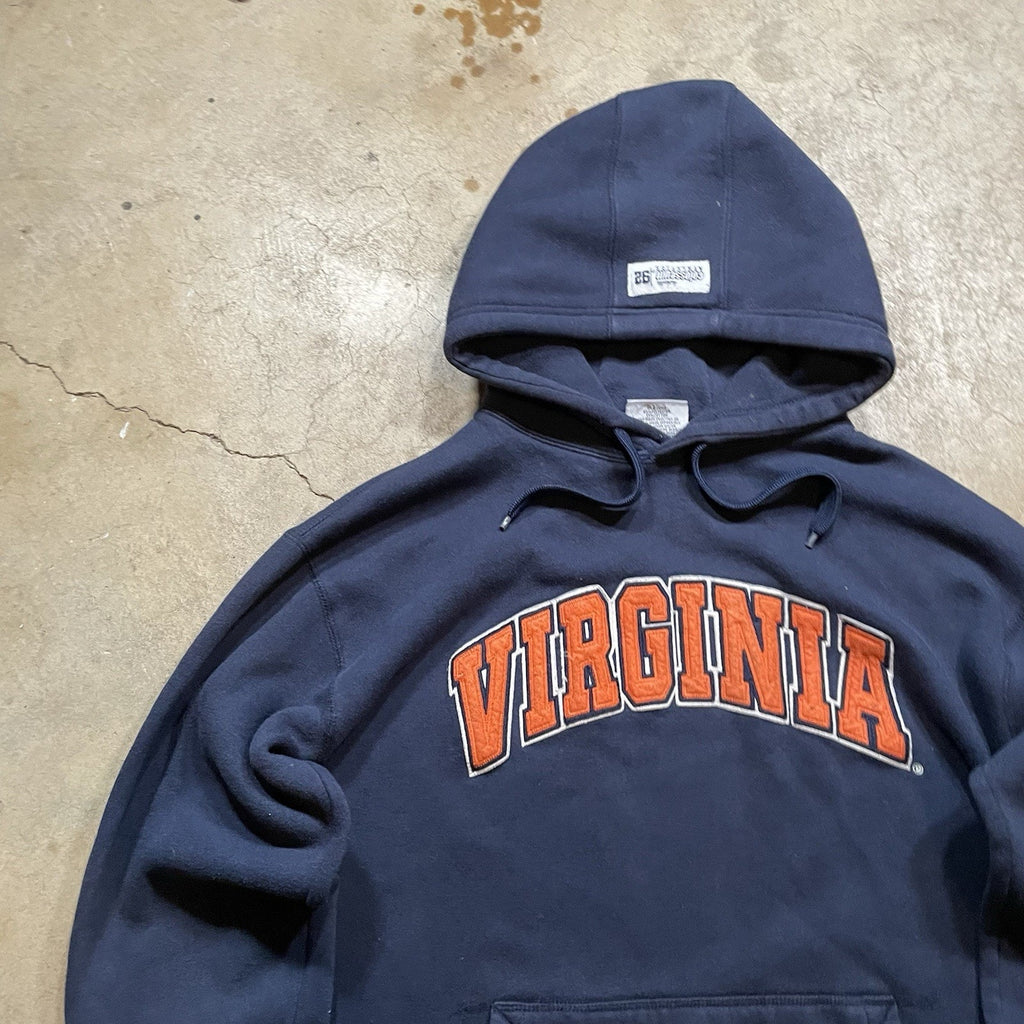 Men’s Virginia Tech Hokies Blue Orange Hoodie Sweatshirt sz XL