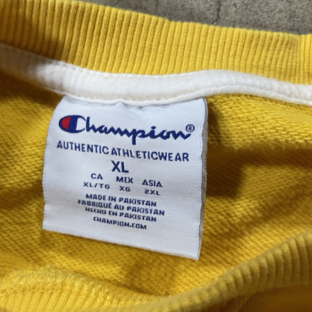 Michigan Wolverines Sweatshirt Mens XL Yellow Blue White Long Sleeve Champion