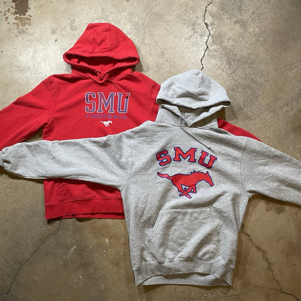 DUO SMU Mustangs Hoodie Sweatshirt Pullover Long Sleeve Red Men’s M