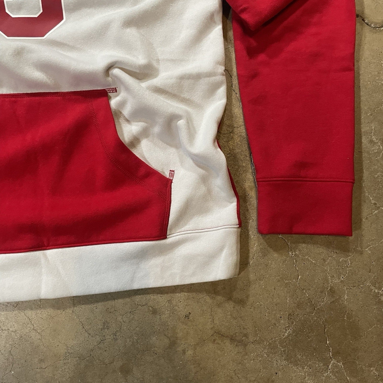 Oklahoma Sooners Men's White Colorblock Pullover Hoodie Size M