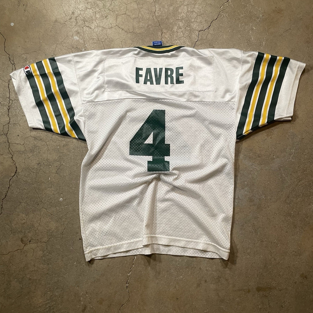 Vintage Champion Brett Favre Jersey Youth L NFL 90s Green Bay Packers USA