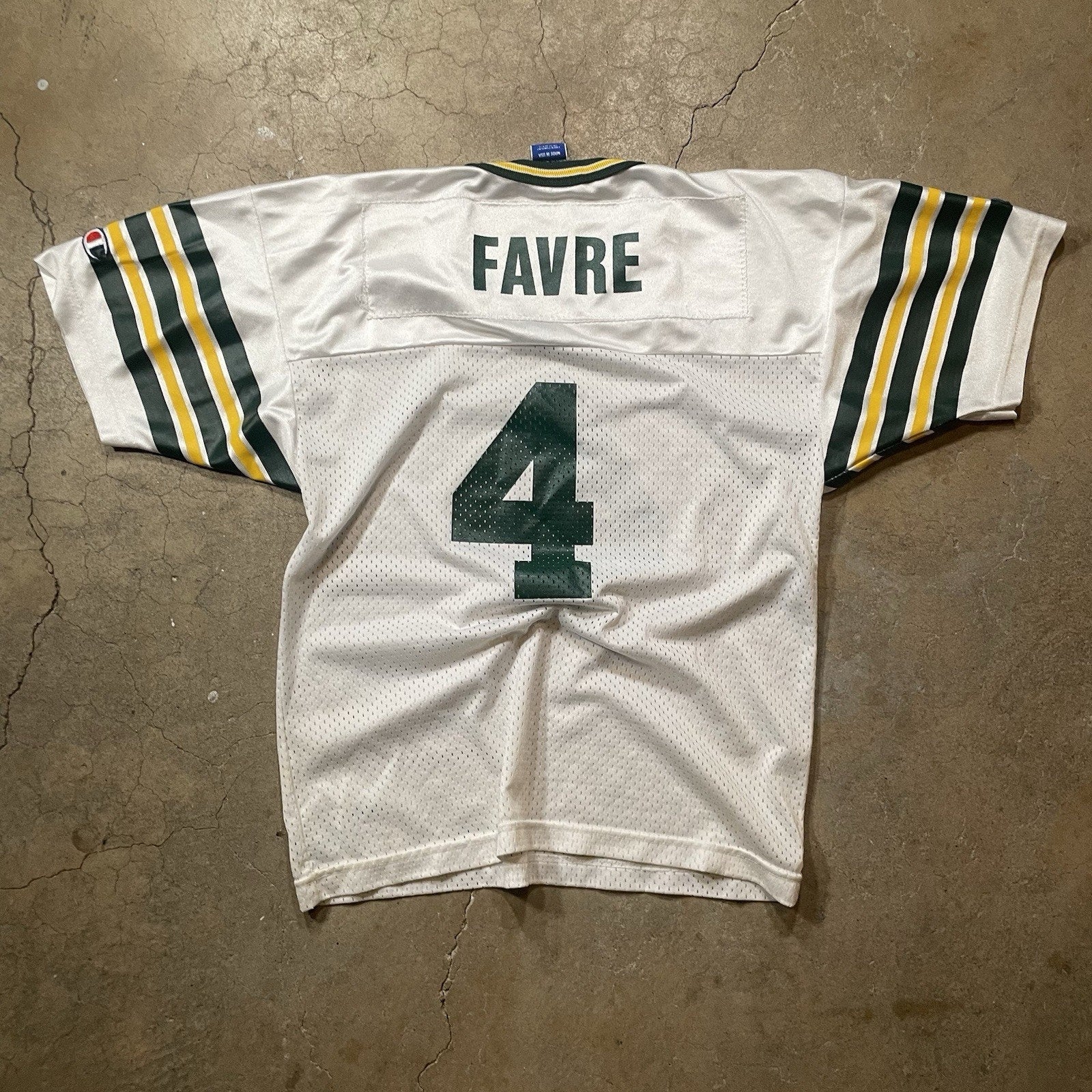 Vintage Champion Brett Favre Jersey Youth L NFL 90s Green Bay Packers USA