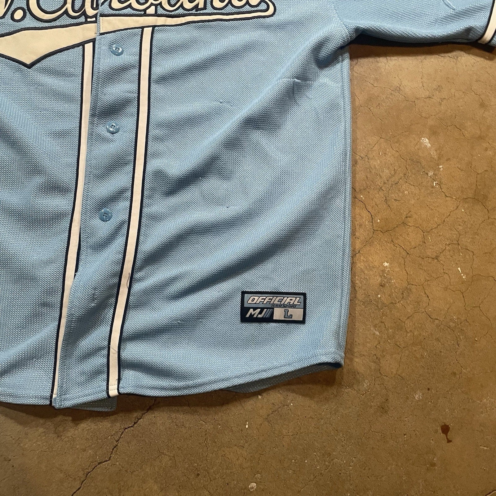 VINTAGE North Carolina Tar Heels Jersey Mens L/XL Blue Baseball NCAA Logo 90s