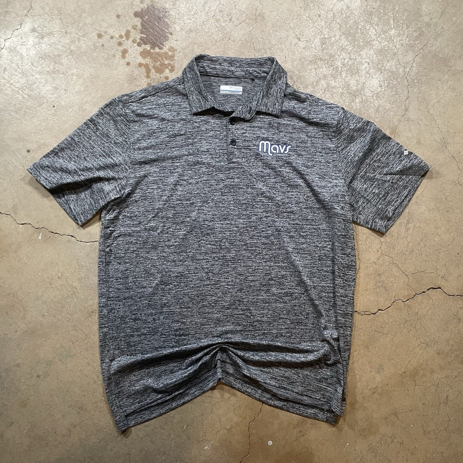 Dallas Mavericks Blue Striped Columbia Golf Polo Shirt Men's L