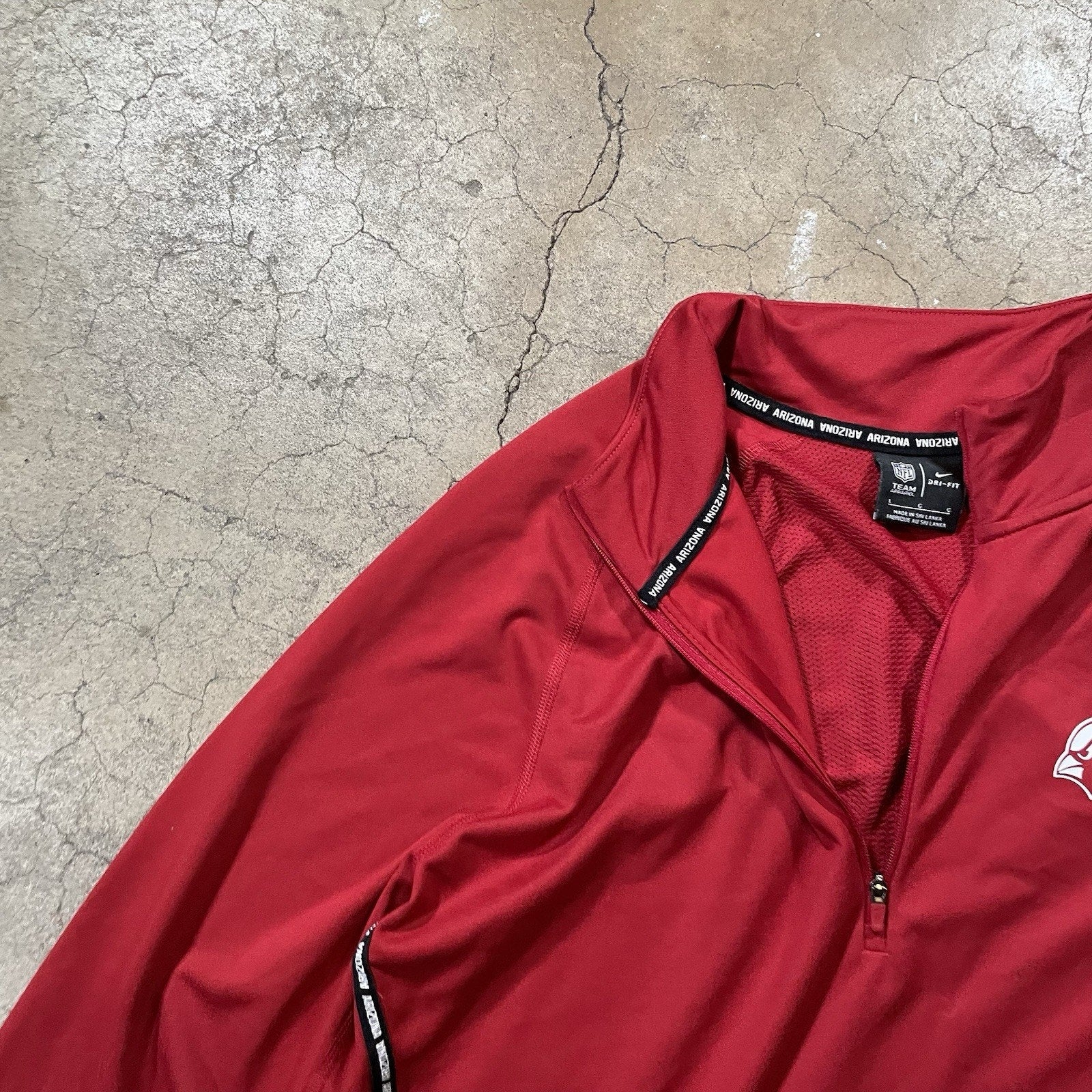 Arizona Cardinals Nike Fleece Mens Large 1/4 Zip Red NFL Pullover