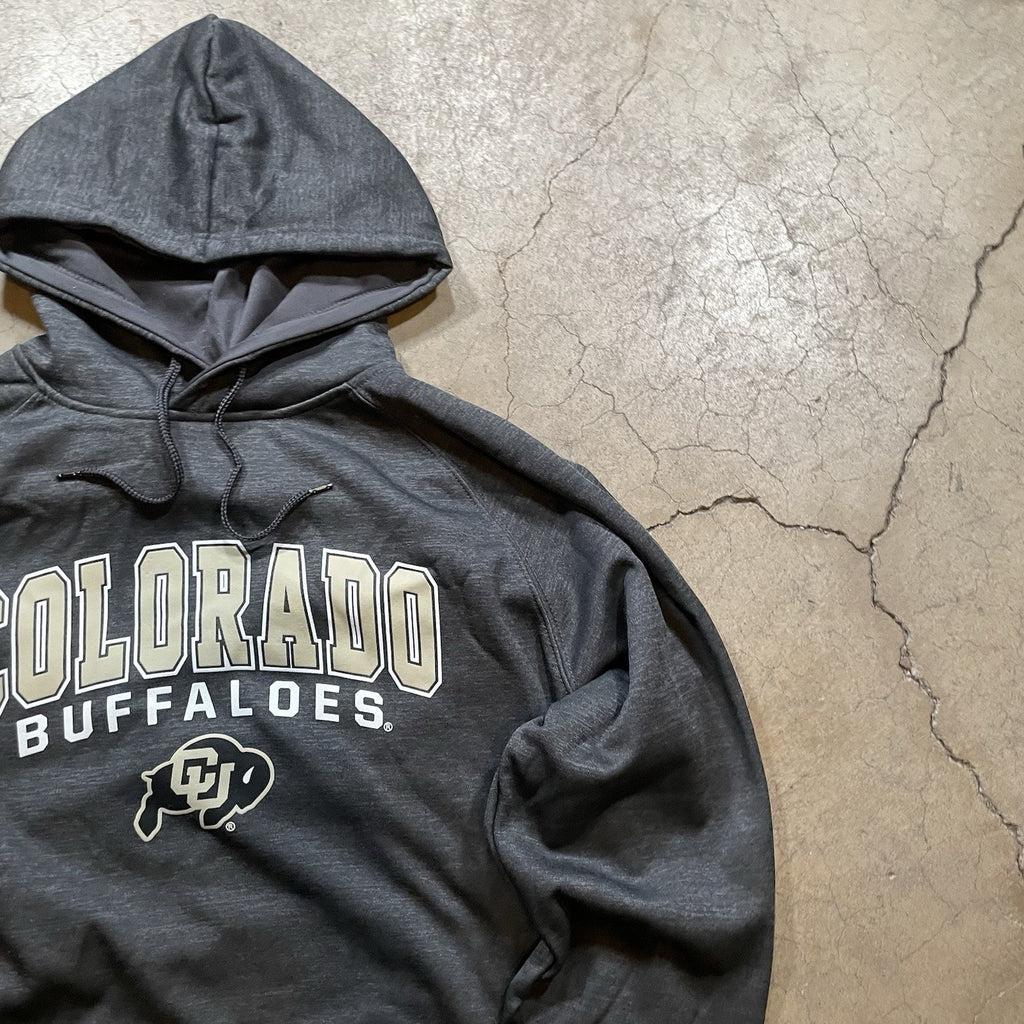 Men's Colosseum Grey Colorado Buffaloes Arch & Logo 3.0 Pullover Hoodie L