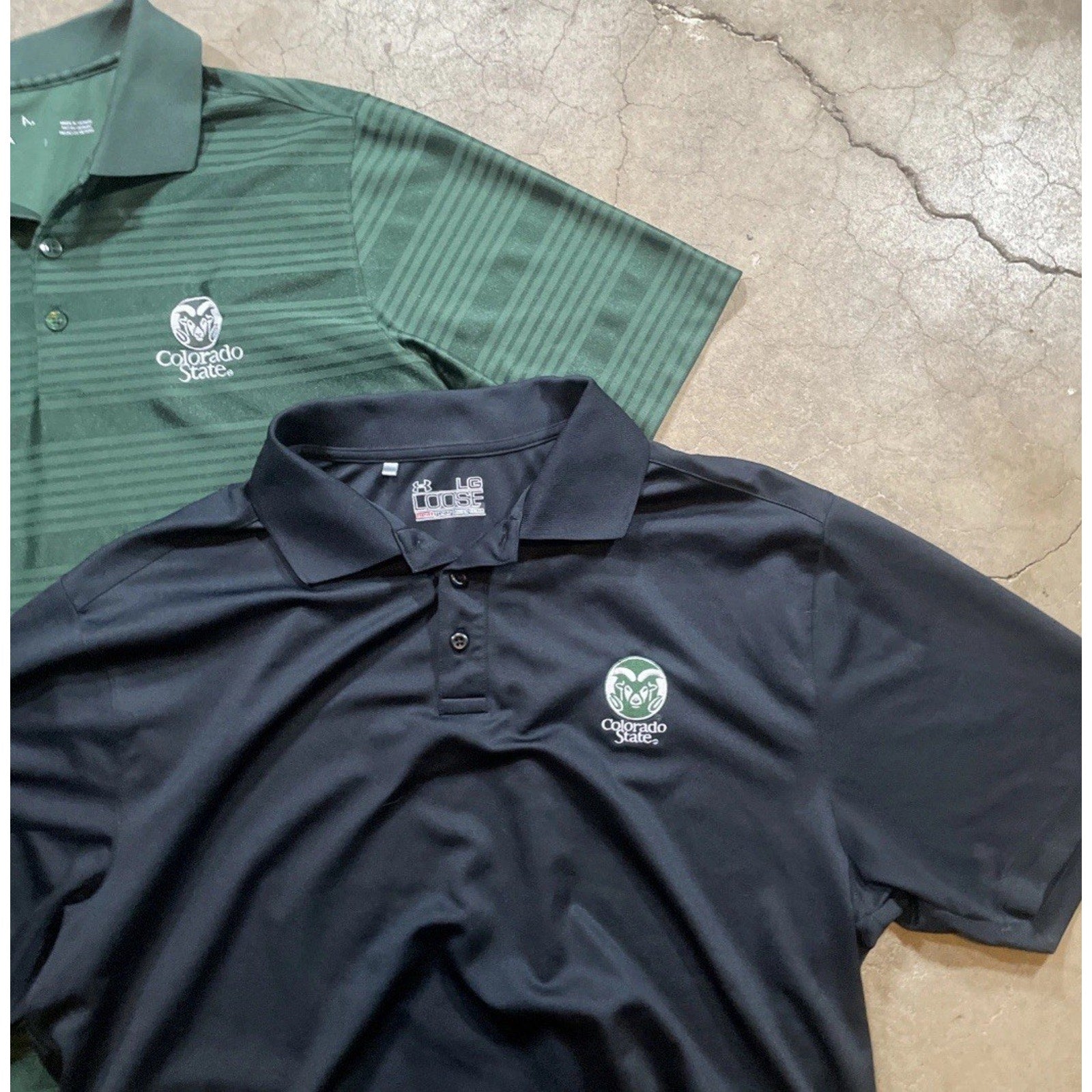 DUO Colorado State Rams Polo Shirt Adult Large NCAA Green Short Sleeve