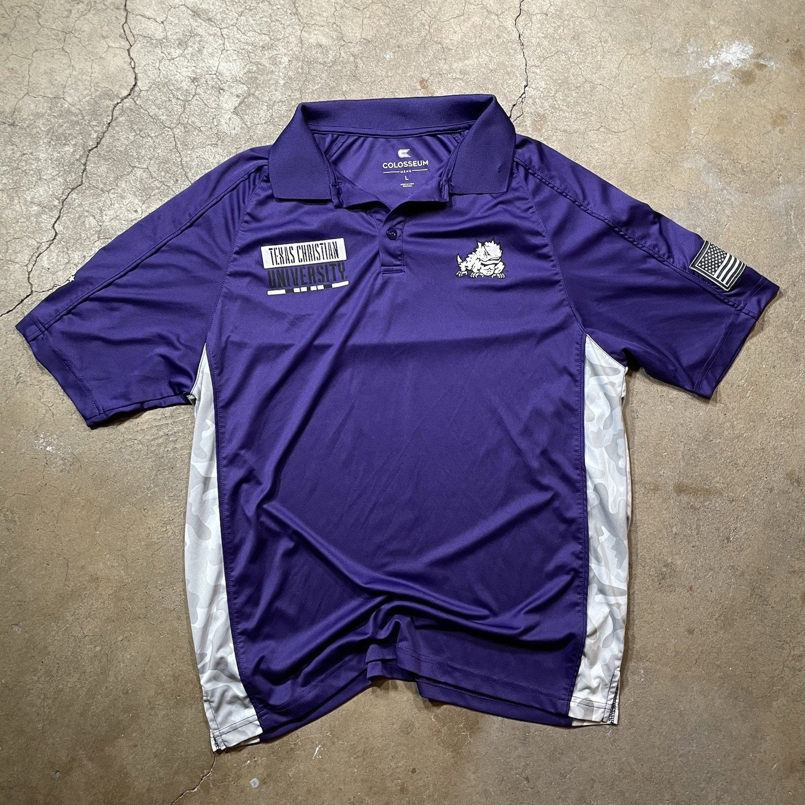 TCU Horned Frogs Colosseum Polo Men's Purple Used L