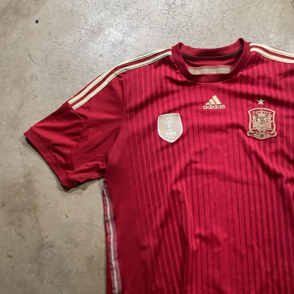 Spain National Team 2014/15 Adidas Home Soccer Jersey XL