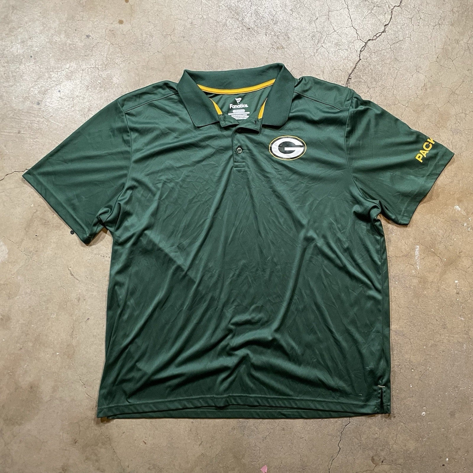 Green Bay Packers Fanatics Polo Size 3XL Green - Good Condition