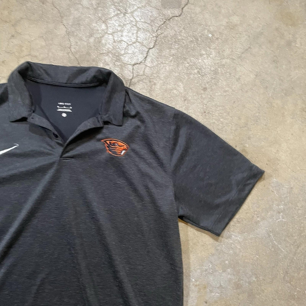 Oregon State Beavers Mens Medium Black Nike Polo Dri-Fit