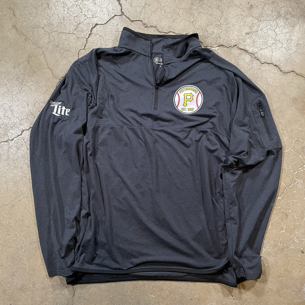 Pittsburgh Pirates Mens XL Black 1/4 Quarter Zip Logo MLB