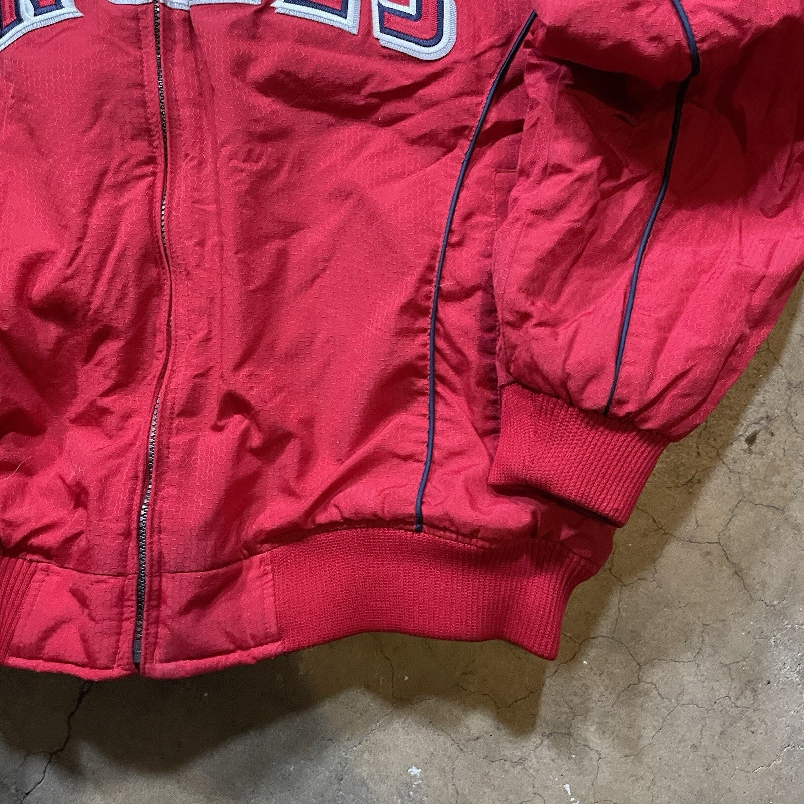 Majestic Athletic Angels Heavy Red Zip Up Jacket authentic collection XL