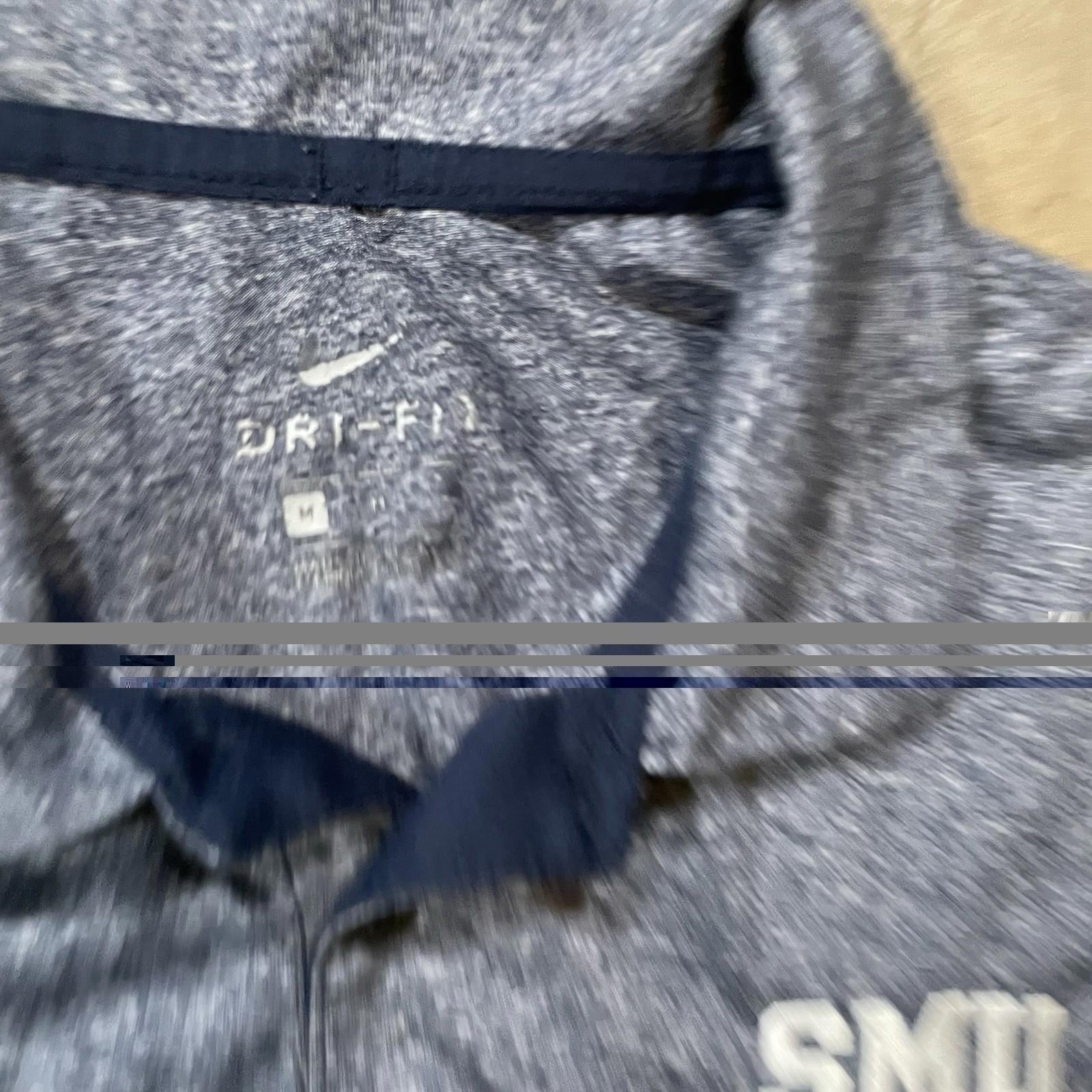 Nike Golf Shirt Dri Fit Polo SMU Mustangs Medium Grey/navy