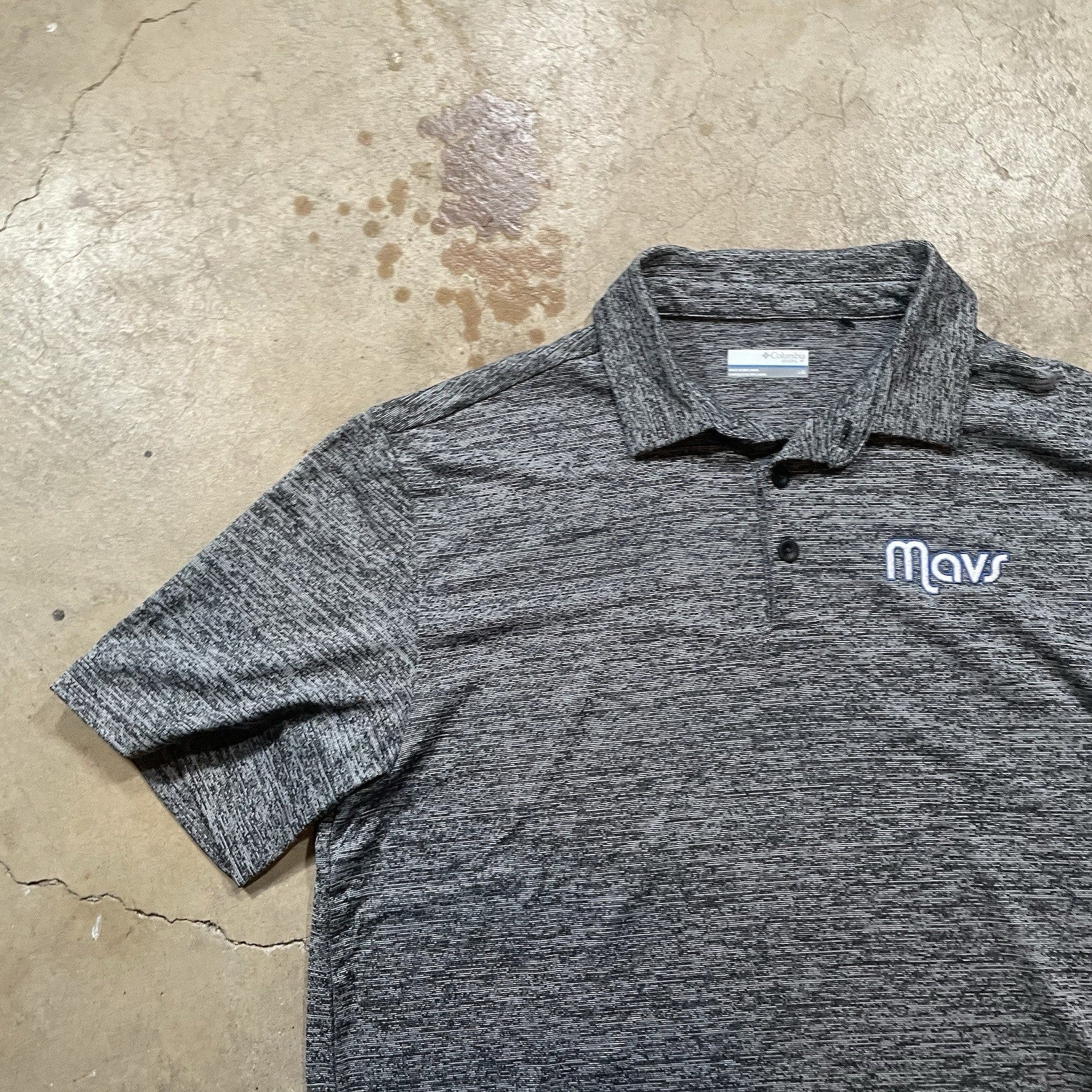 Dallas Mavericks Blue Striped Columbia Golf Polo Shirt Men's L