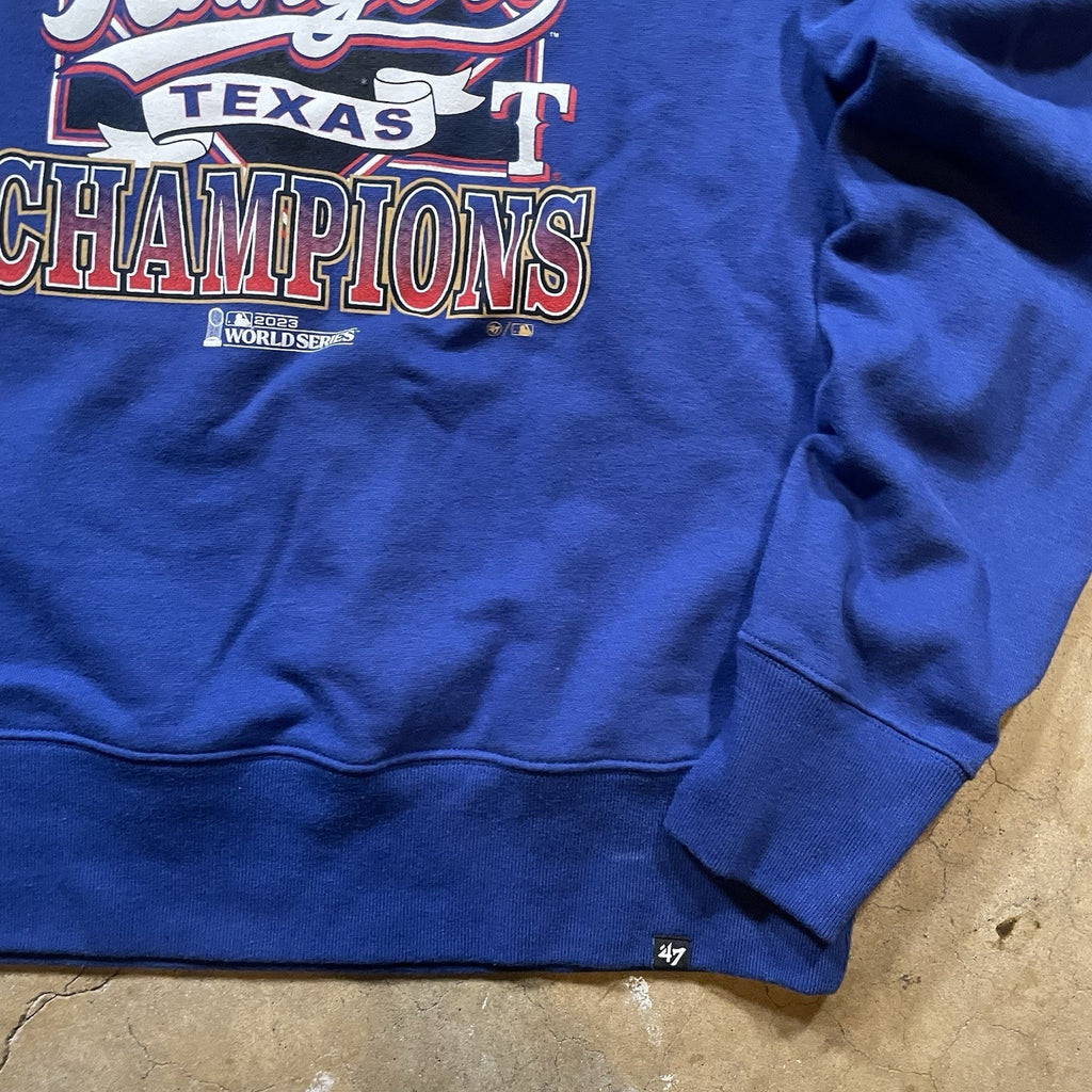47 Brand Texas Rangers World Series Champions Sweatshirt Blue M