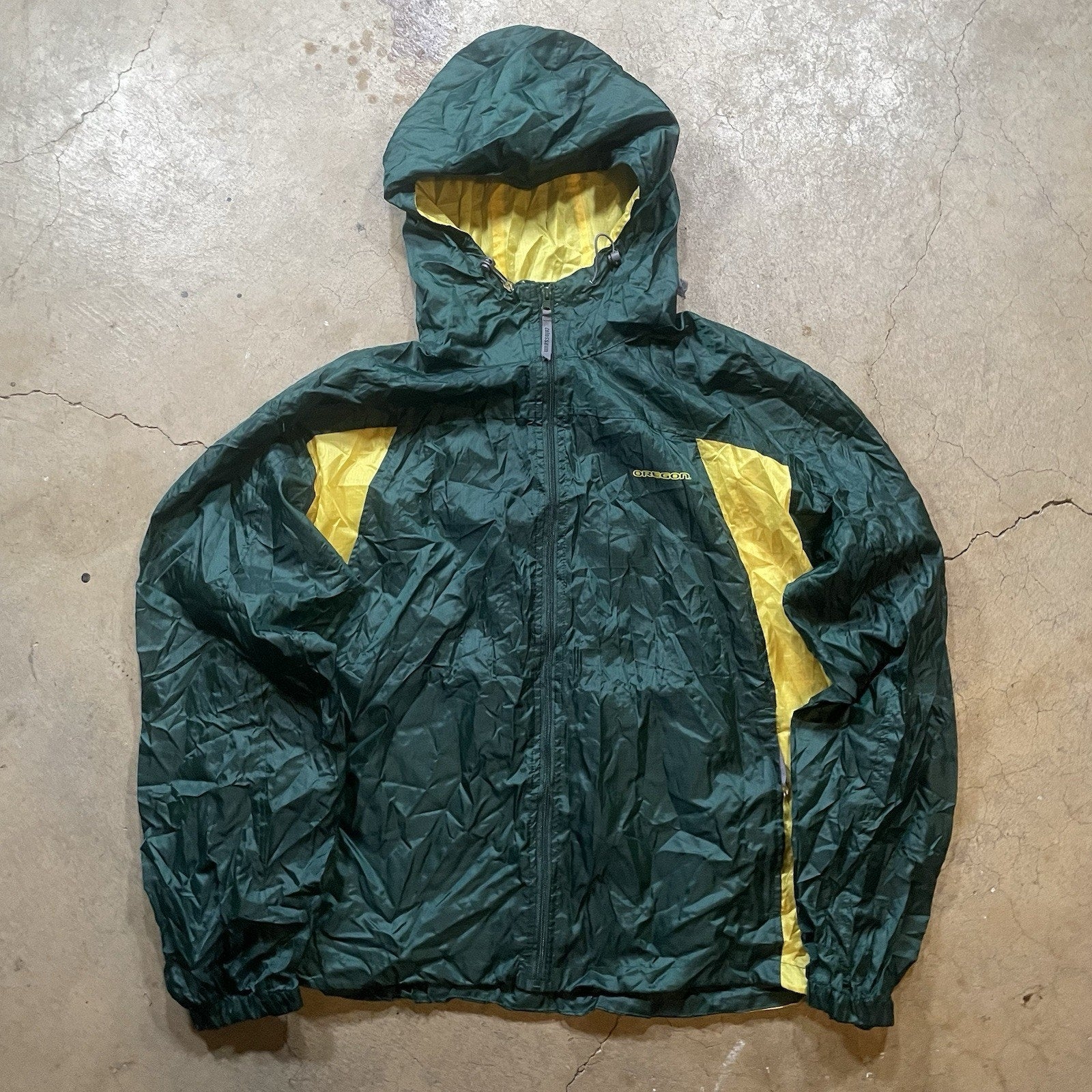 Mens XL Rain Resistant Green Full Zip Pullover Hoodie