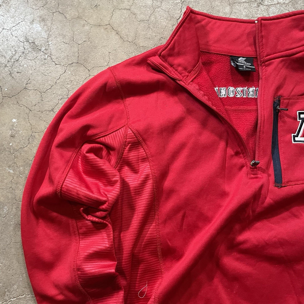Men's Colosseum Red Arizona Wildcats Small Logo Quarter-Zip